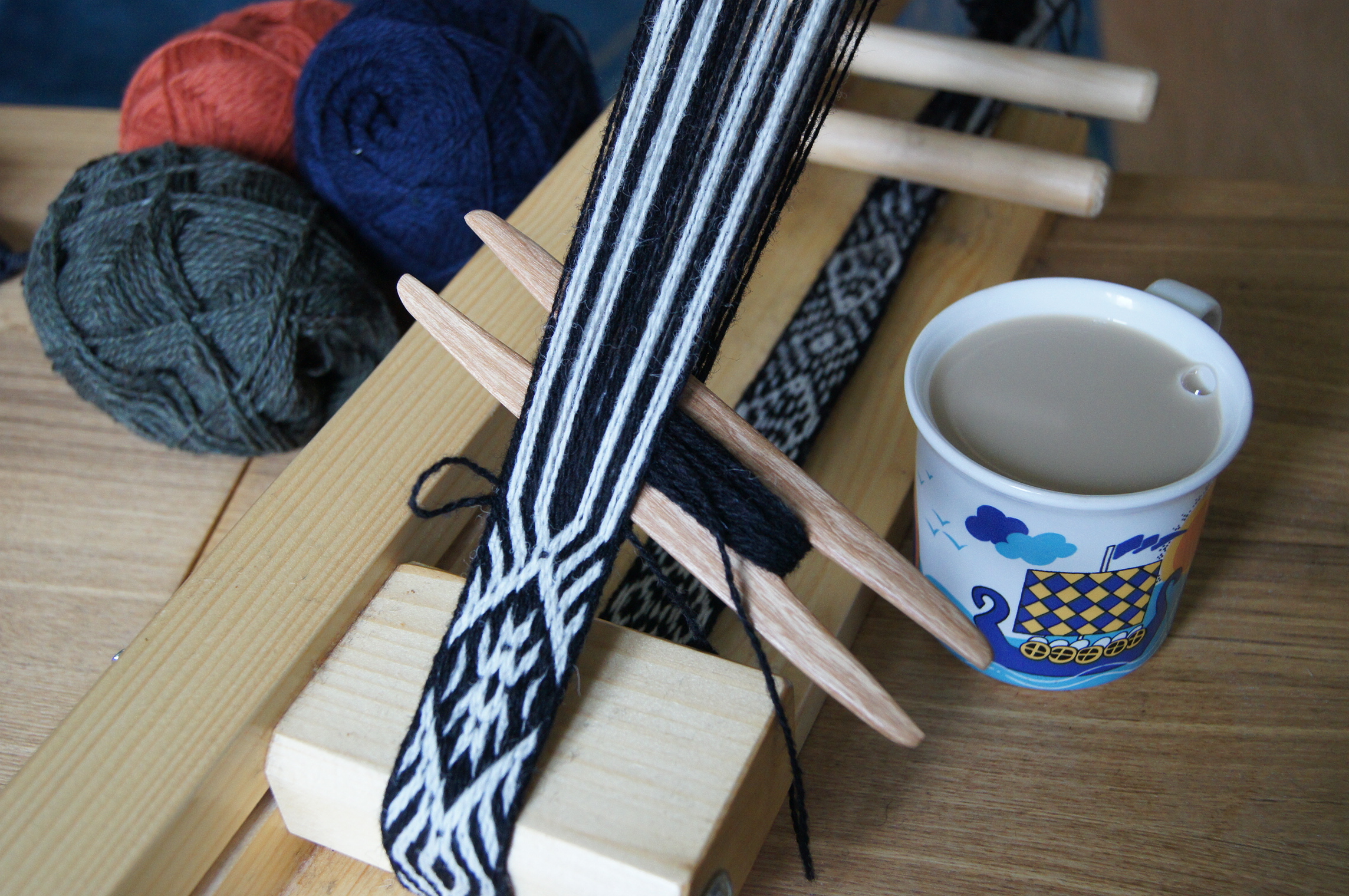 weaving loom coffee mug