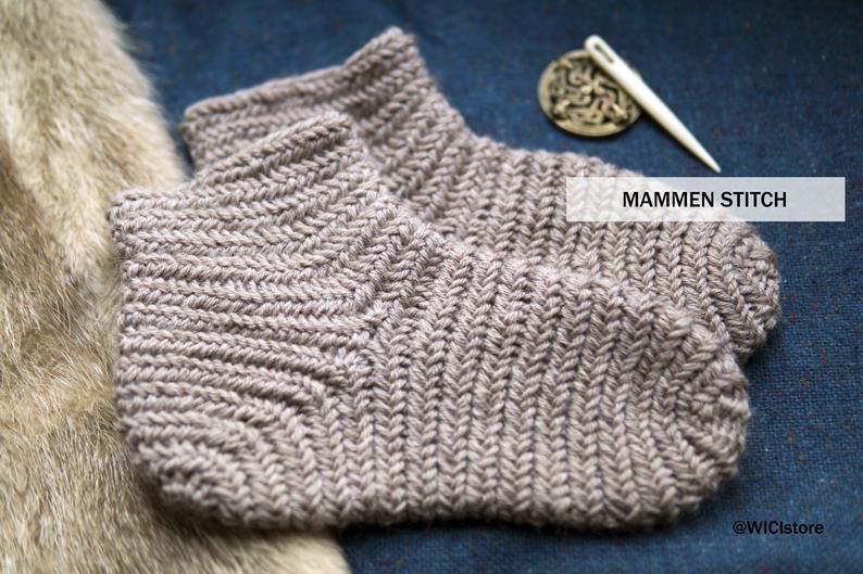 naalbinding socks, mammen stitch